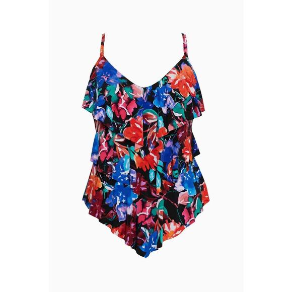Magicsuit Flower Child Floral Separate Rita Ruffle Tankini Swimsuit Top Size 12 - Picture 2 of 10
